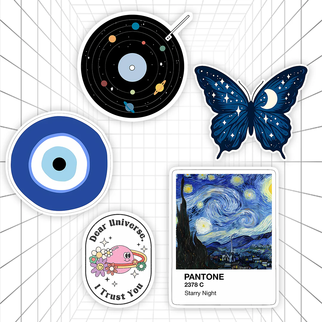 Aesthetic Blue #01 | Stickerized | 5 Stickers